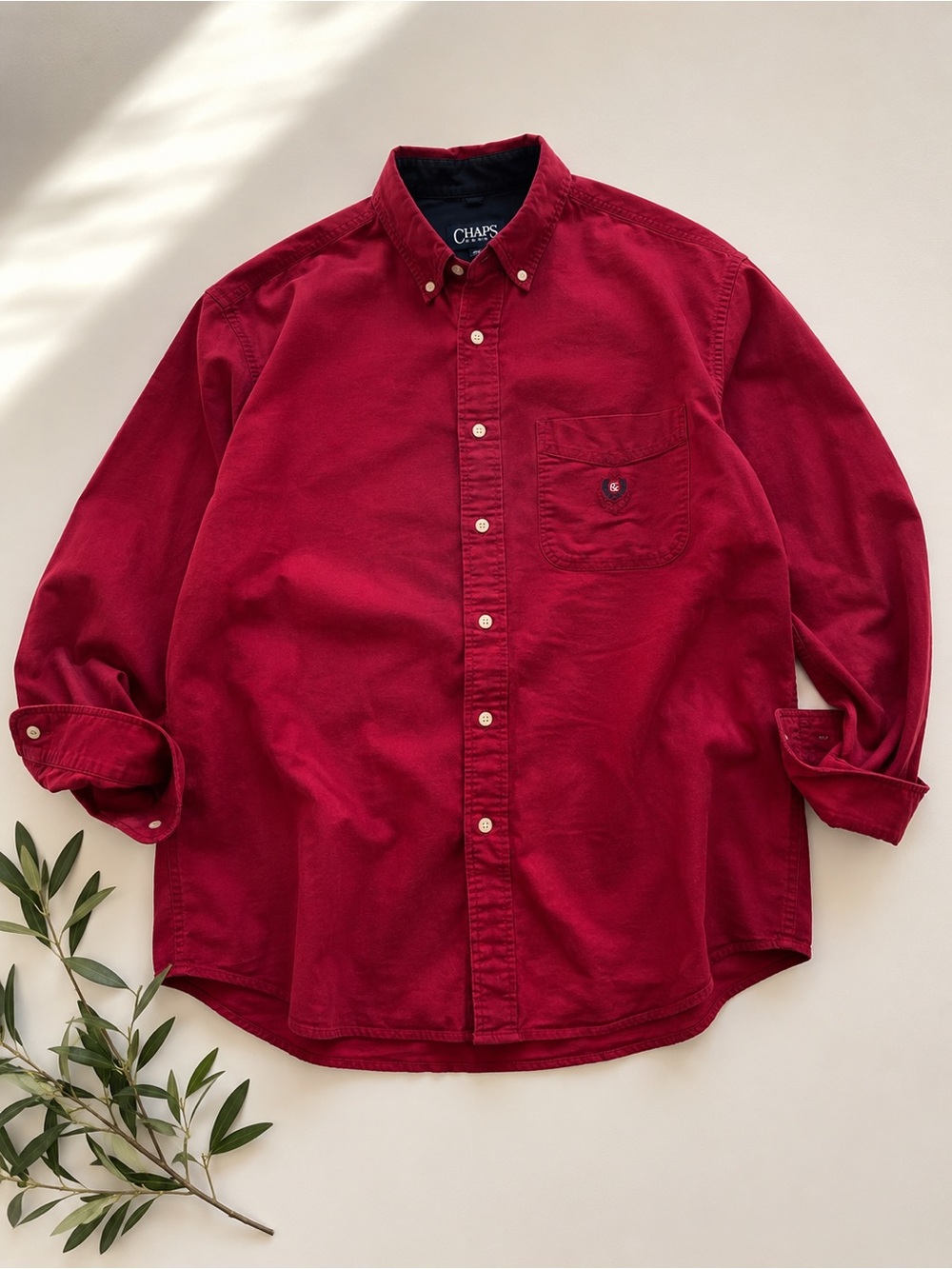 Chaps Men's Rich Cranberry Button-Down Shirt